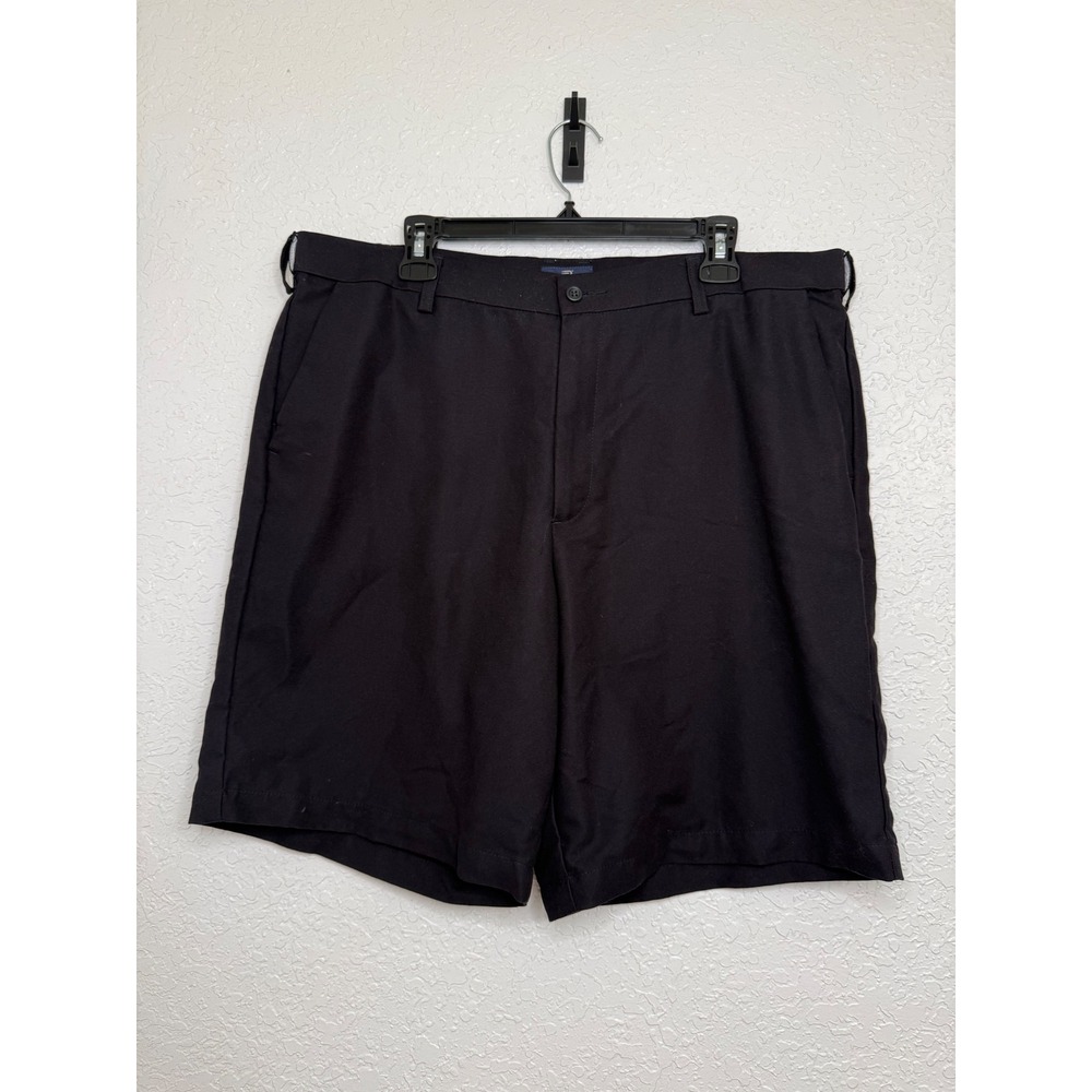 Dockers Golf Mens Flat Front Relaxed Fit Shorts Black W38 Polyester